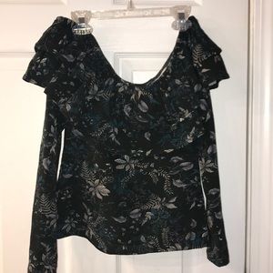 Off the shoulder patterned shirt